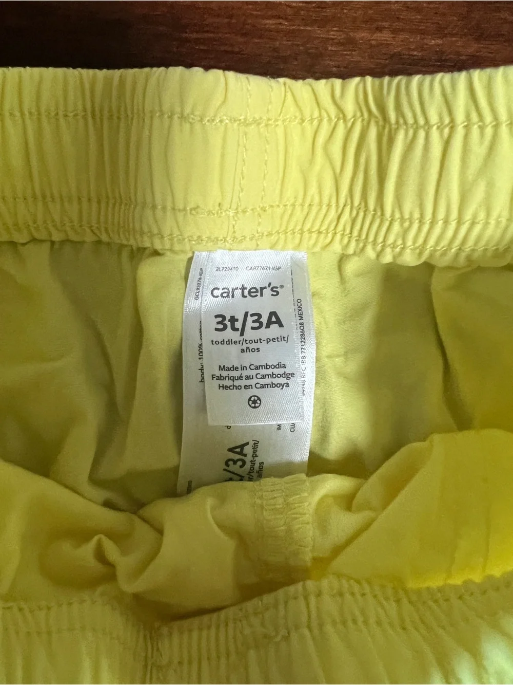 Carter's Bright Yellow Elastic Waist Shorts